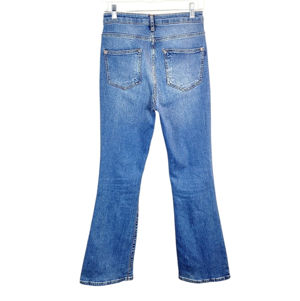 PILCRO x Anthropologie THE ICON High Rise Flare Leg Denim Jeans Size 27 - Picture 5 of 12